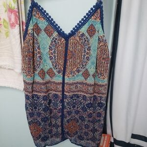 Collective Concepts Boho Multicolor Patterned Top